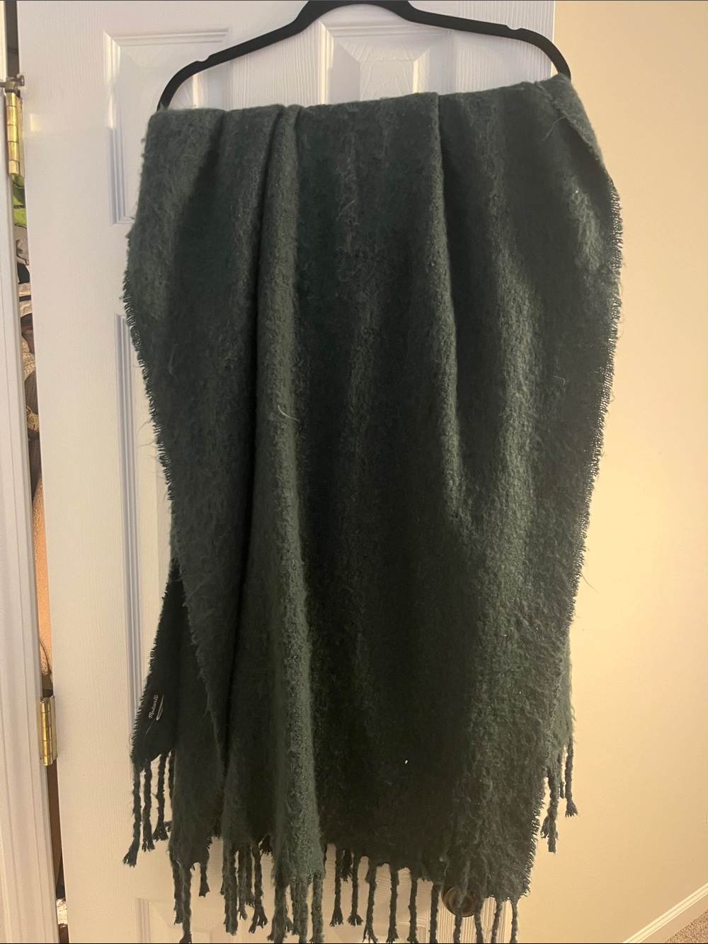 Madewell Soft Fringe Women's Wrap Scarf - Dark Green